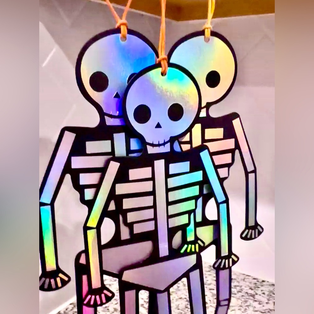 Meri Meri Halloween Iridescent Holographic Skeletons-Set of 7